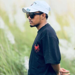 Alternative view of Print Black Drop Shoulder