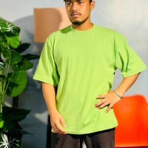 Drop Shoulder Solid  Parrot Green