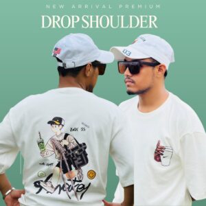 Print White Drop Shoulder