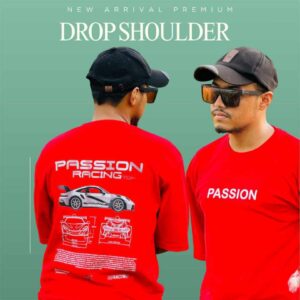 Print Red Drop Shoulder