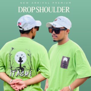Print Parrot Green Drop Shoulder