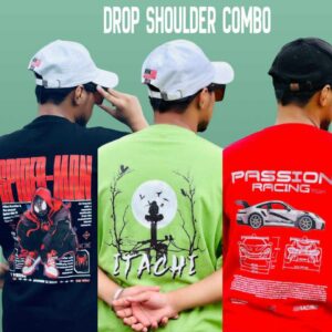 3 IN 1 Print Drop Shoulder Combo