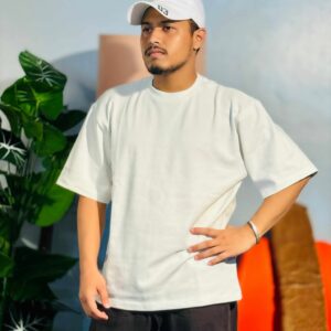 Drop Shoulder Solid white