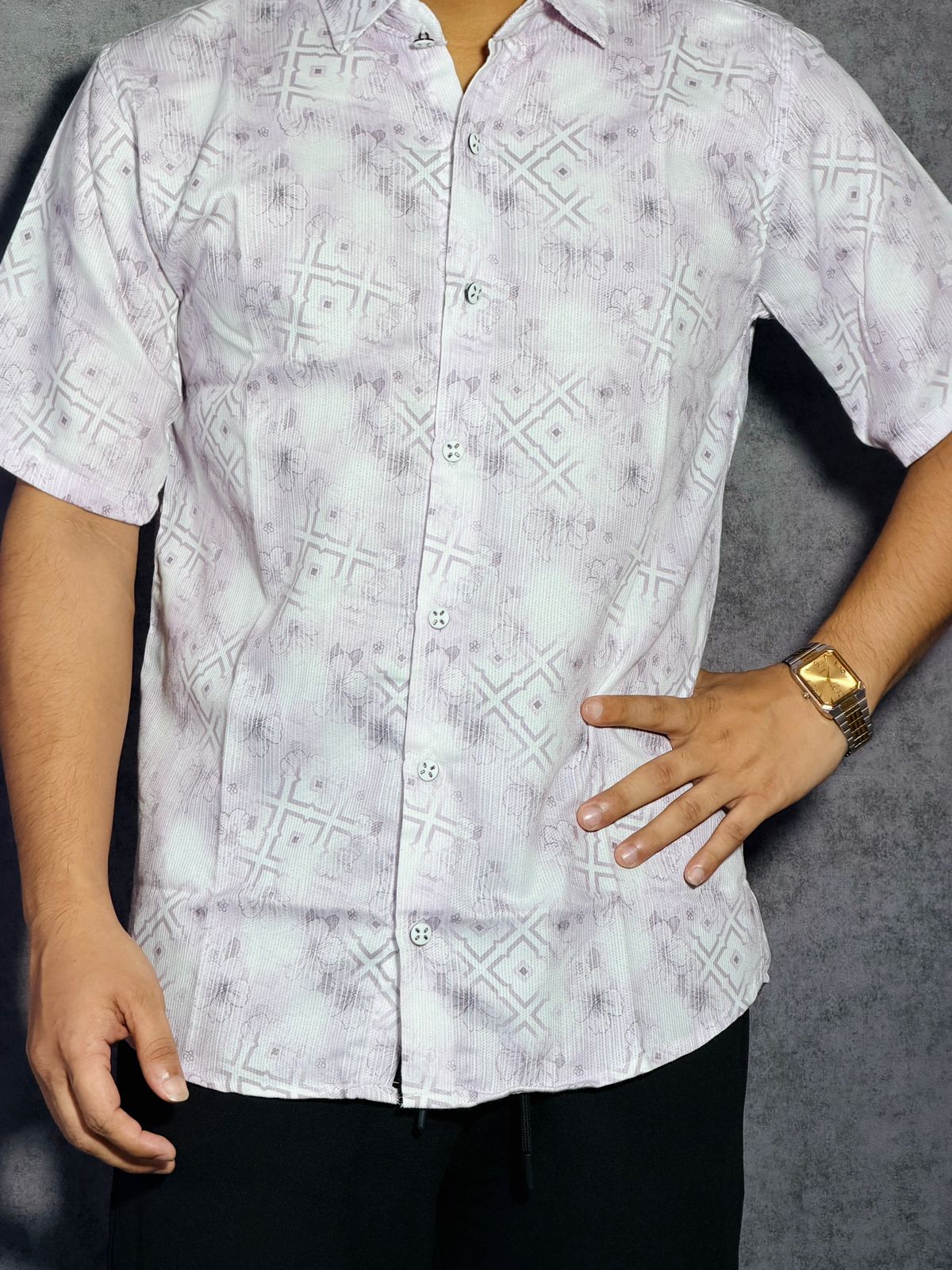 𝗕𝗹𝘂𝗲 𝗣𝗿𝗶𝗻𝘁𝗲𝗱 𝗖𝗮𝘀𝘂𝗮𝗹 𝗦𝗵𝗶𝗿𝘁 𝗛𝗮𝗹𝗳 - Image 5